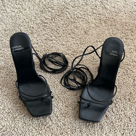 Jeffrey Campbell Primadonna lace up heel in black - Picture 3 of 6